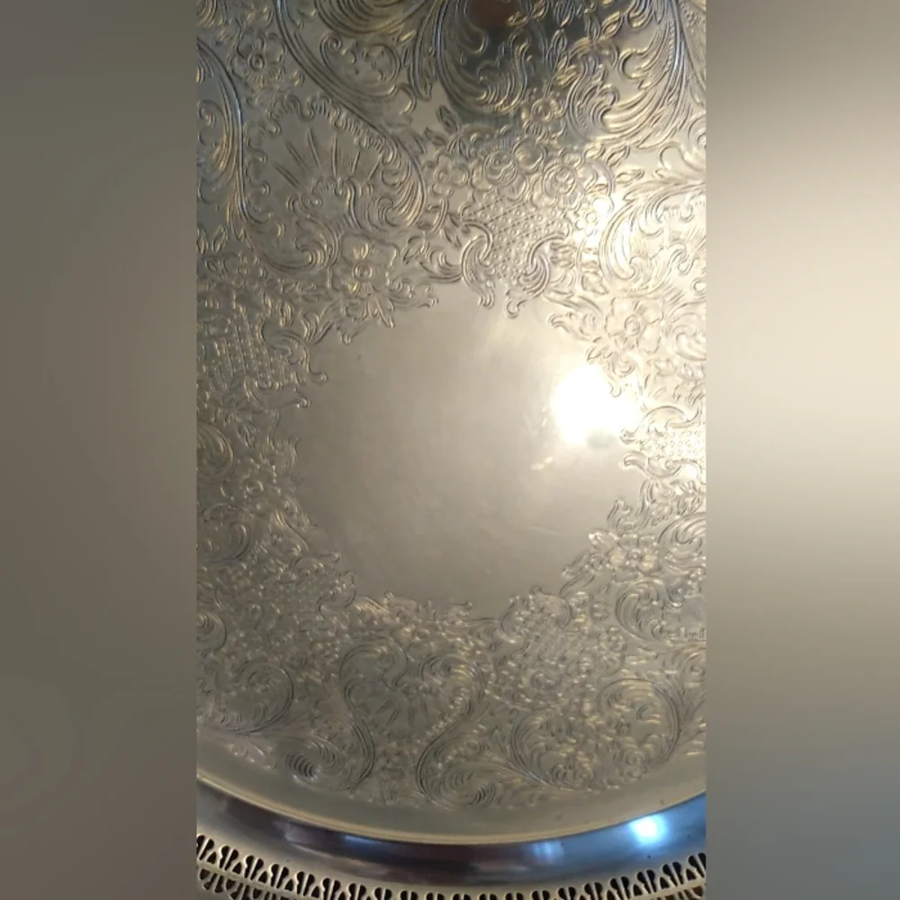 Vintage Silver Plated 15" Tray - Picture 8 of 9